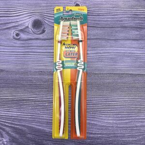2 Pack Vintage Aquafresh Direct Flexible Neck Soft Toothbrush #31 2002 NEW NOS
